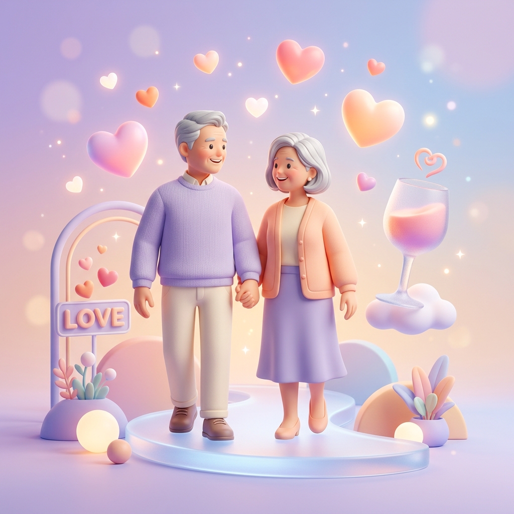 Couple installé, cuisine de famille, lumière douce